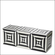 119959 - Resin decorative piece, 13 cm wide, in black and white colors - Pacific Compagnie.