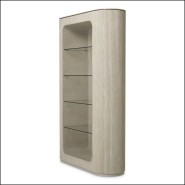 120888 - Large storage armoire with charbon color and oak veneer - Pacific Compagnie.