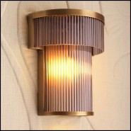 120918 - Antiqued brass 120918 wall light with glass diffuser - Pacific Compagnie.