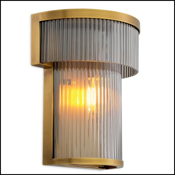 120918 - Eichholtz table lamp in antique brass finish with glass shade, 20.5 cm long - Pacific Compagnie.