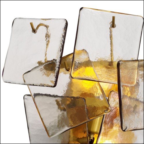 120272 - Eichholtz lighting with laiton vieilli finish and glass material, 35.5 cm width - Pacific Compagnie.