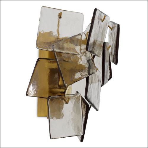 120272 - Glass applique with vintage brass tone and 35.5 cm length - Pacific Compagnie.