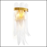 120412 | Applique lumineuse en verre et laiton vieilli, modèle 120412 - Pacific Compagnie.