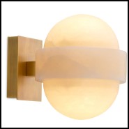 120086 - Elegant albâtre table lamp with laiton vieilli detail - Pacific Compagnie.