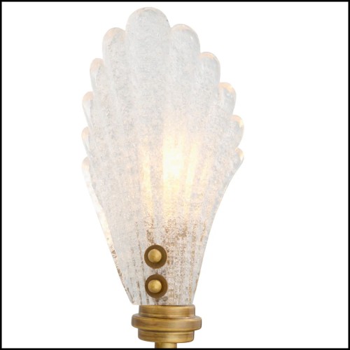120283 - Glass wall light with vintage brass finish - Pacific Compagnie.