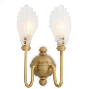 120283 - Decorative applique in aged brass and glass - Pacific Compagnie.