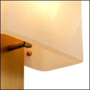 120289 - Wall light with distressed brass and alabaster details - Pacific Compagnie.