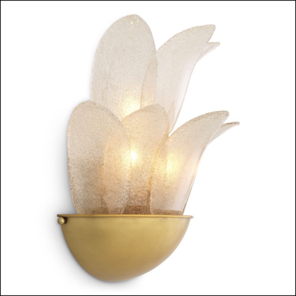 119939 - Applique en verre avec design moderne et finition laiton vieilli - Pacific Compagnie.