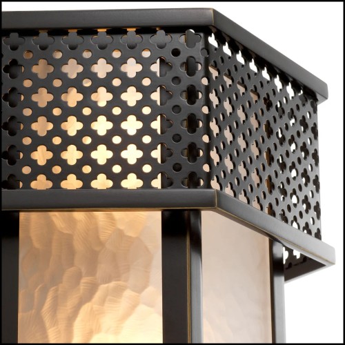 120306 - Bronze wall lamp with glass shade - Pacific Compagnie.