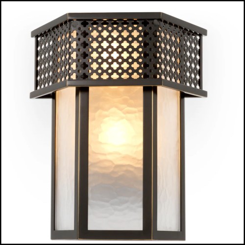 120306 - Elegant bronze applique with verre detail - Pacific Compagnie.