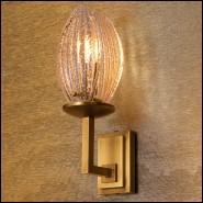 120413 - Glass wall lamp with vintage brass finish - Pacific Compagnie.
