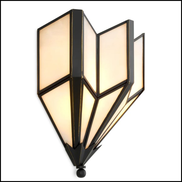 120287 - Elegant bronze-colored glass applique 18cm wide - Pacific Compagnie.
