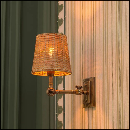 120486 - Distressed brass finish wall applique 120486 - Pacific Compagnie.