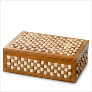 119960 - Décoratif en bois blanche et brune, 25 cm de longueur - Pacific Compagnie.