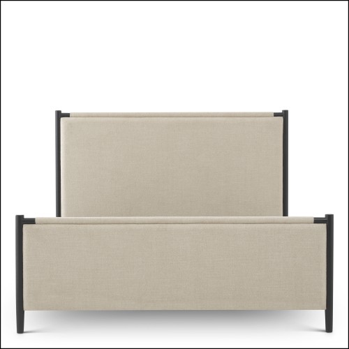 119304 - Elegant bed design in écru renato, showcasing contre-plaqué craftsmanship and a minimum height of 59.5 cm - Pacific Com