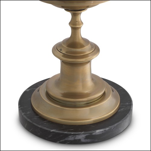 119789 - Brass and marble luxury candle holder with intricate design - Pacific Compagnie.