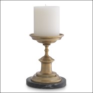 119789 - Close-up of the laiton vieilli finish on a luxury 119789 candelabra - Pacific Compagnie.