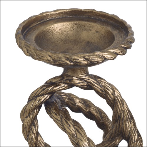 120113 - Luxury hand-cast candle holder in vintage brass - Pacific Compagnie.