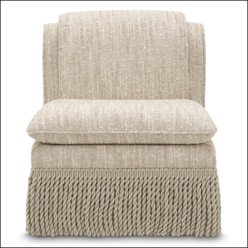 120173 - Cream-colored luxurious chair with plywood construction - Pacific Compagnie.