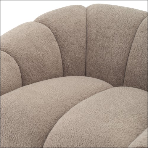 119847 - Fauteuil de luxe gris avec dimensions L. 124 × P. 104 × H. 69 - Pacific Compagnie.