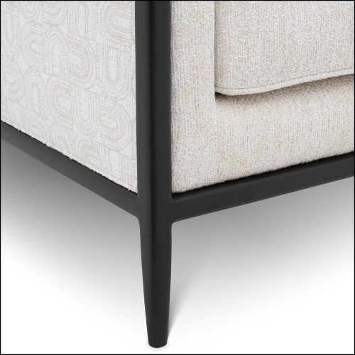 120084 - Luxe cream armchair made of hevea wood - Pacific Compagnie.