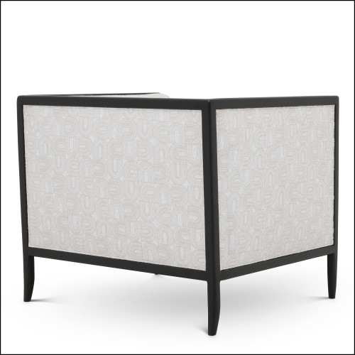 120084 - Cream-colored luxury chair with hevea wood frame - Pacific Compagnie.