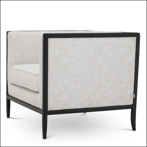 120084 - Hevea wood luxury armchair in cream finish - Pacific Compagnie.