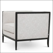 120084 - Hevea wood luxury armchair in cream finish - Pacific Compagnie.