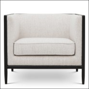 120084 - Luxury furniture cream armchair with wooden hevea base - Pacific Compagnie.