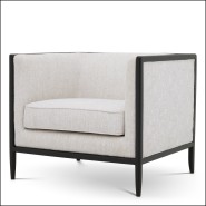 120084 - Elegant cream luxury chair with sturdy hevea wood legs - Pacific Compagnie.