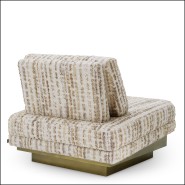 119688 - Luxurious beige armchair with hevea wood frame - Pacific Compagnie.