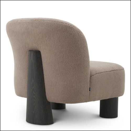 119822 - Luxury gray armchair with wooden frame - Pacific Compagnie.