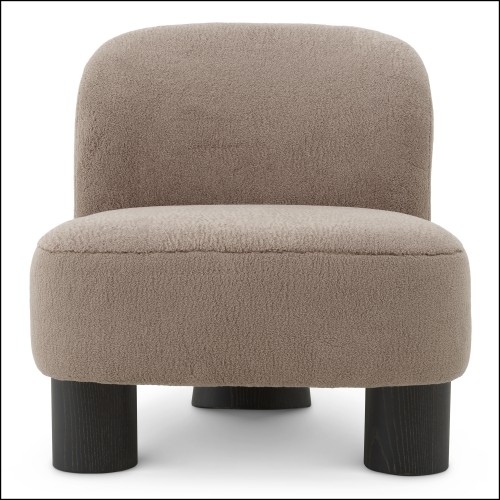 119822 - High-end gray fauteuil with sturdy contre-plaqué construction - Pacific Compagnie.