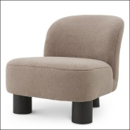 119822 - Sophisticated gray wooden armchair with luxurious upholstery - Pacific Compagnie.