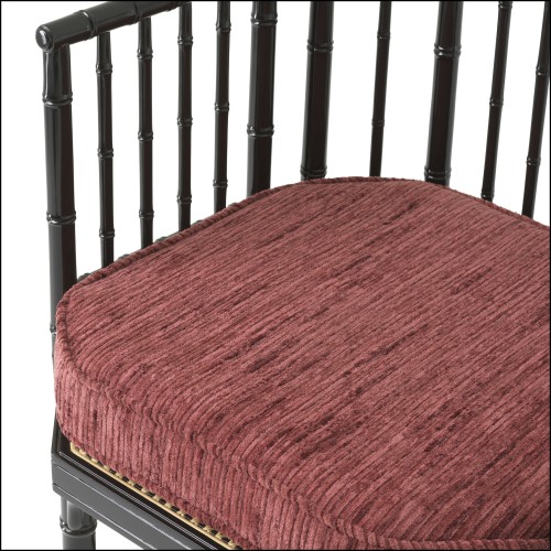 120582 - Exquisite Bordeaux-colored fauteuil with a mahogany wood base, velvet upholstery, and classic design - Pacific Compagni