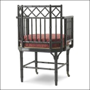 120582 | Fauteuil en acajou avec couleur bordeaux - Pacific Compagnie.