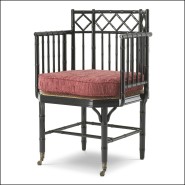 120582 - Sophisticated luxury chair with a Bordeaux finish, mahogany wood construction, and comfortable seating - Pacific Compag