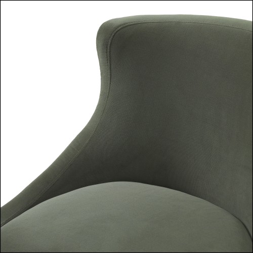 120869 - Black luxury chair with hevea wood frame and high back - Pacific Compagnie.