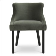 120869 - Chaise de luxe design avec finition noire et base en bois d'hévéa, 120869 - Pacific Compagnie.