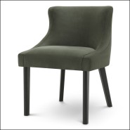 120869 - Black finished luxury chair with hevea wood and sleek design - Pacific Compagnie.