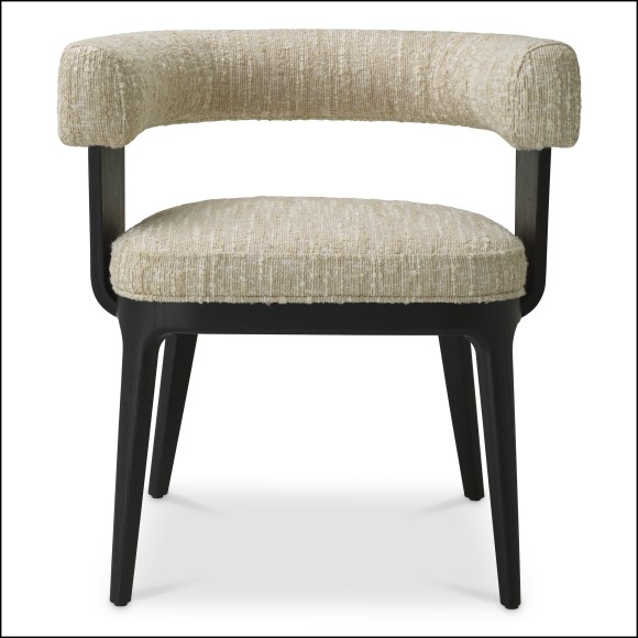 119714 - Elegant dining chair with black finish and exquisite oak veneer craftsmanship - Pacific Compagnie.