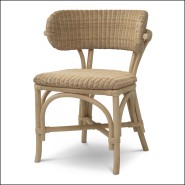 119833 - Elegant natural-hued chair featuring sturdy rotin construction - Pacific Compagnie.