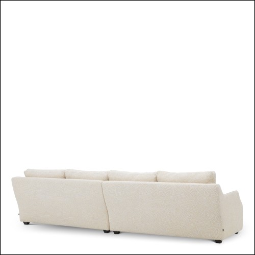120823 - Luxury cream sofa with wooden frame - Pacific Compagnie.