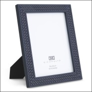 119983 - Eichholtz brand blue leather decorative item with sleek design - Pacific Compagnie.