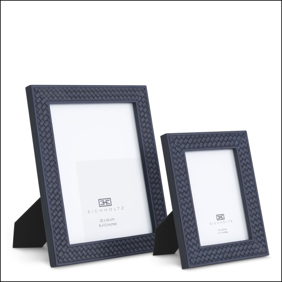 119983 - Blue leather luxury decor accessory for modern spaces - Pacific Compagnie.