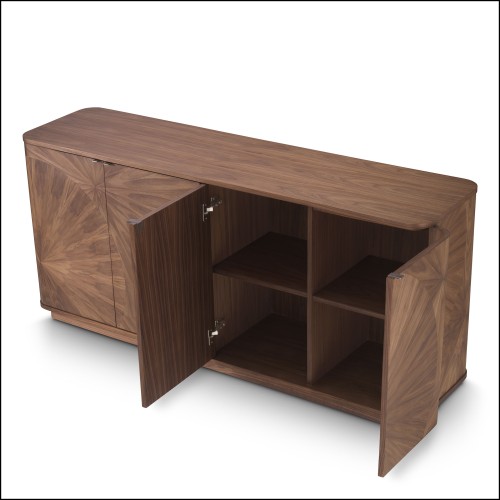 119825 - Eichholtz commode in walnut finish with sleek lines - Pacific Compagnie.