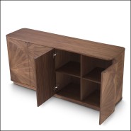 119825 - Eichholtz commode in walnut finish with sleek lines - Pacific Compagnie.