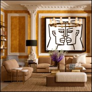 120815 - Élégant coussin en tissu de luxe, 50x50 cm, pour intérieur design, Eichholtz - Pacific Compagnie.