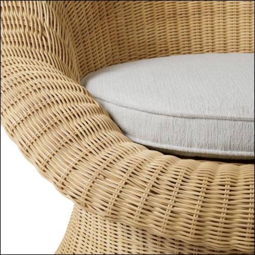 119751 - Luxe wicker armchair in cream color - Pacific Compagnie.