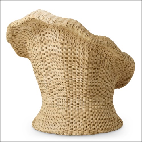 119751 - Cream rotin fauteuil with elegant design - Pacific Compagnie.